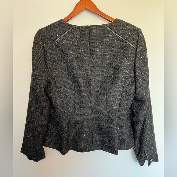 Calvin Klein Black Blazer Sequins Tailored Suit Jacket size 12 - Picture 7 of 7